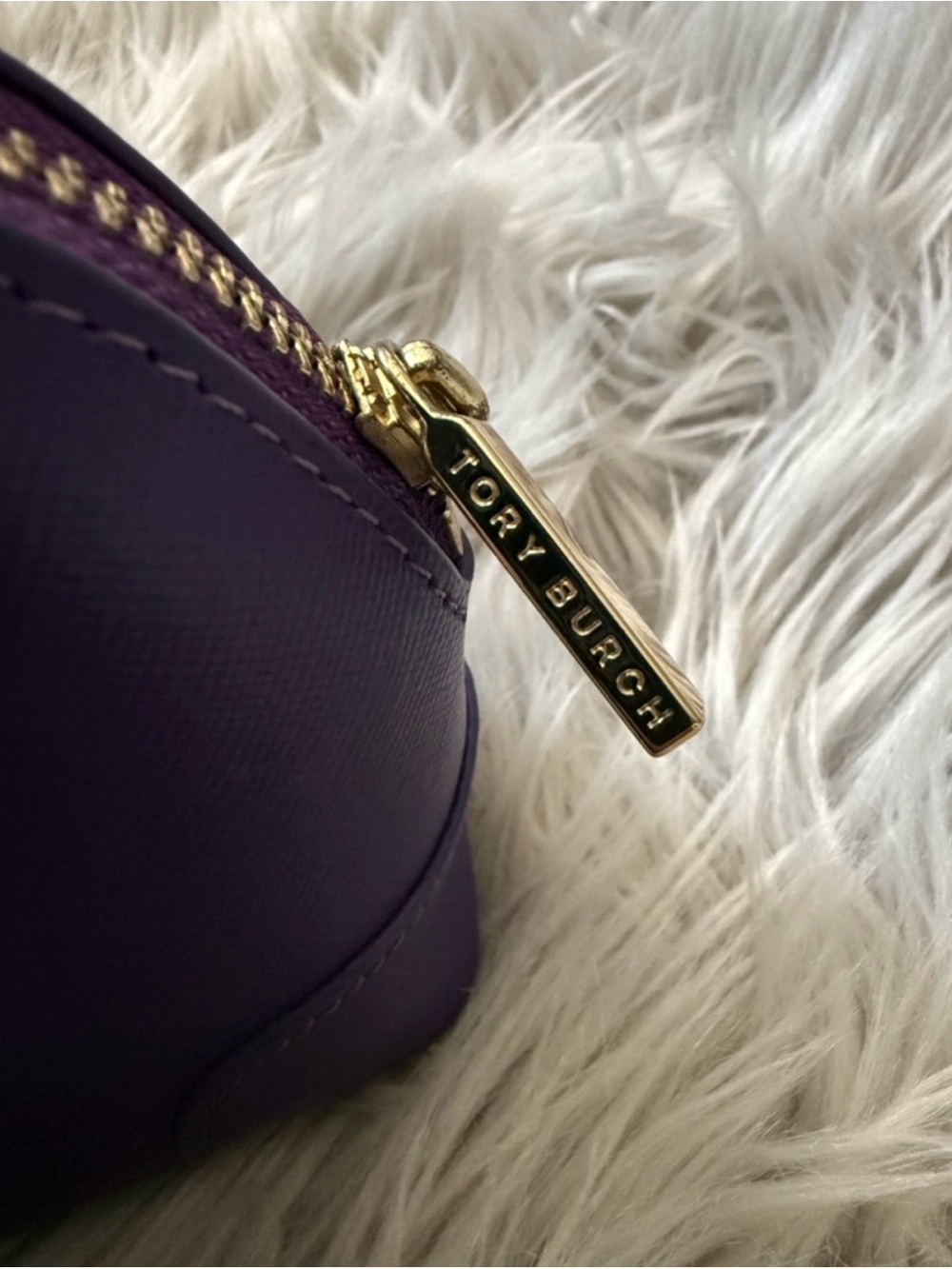 Tory Burch Purple Mini Robinson Dome Satchel Gold toned accents - Picture 9 of 12